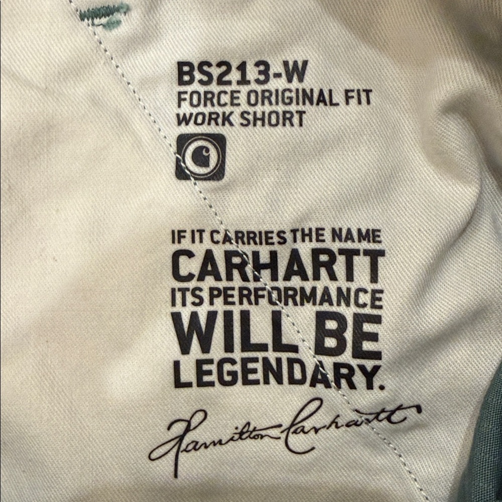Carhartt Women's Force Original Fit Work Short Musk Green Size 4 - Picture 11 of 13